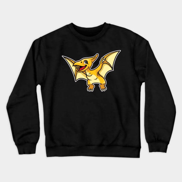 Cute Pterodactyl Happy Dinosaur Crewneck Sweatshirt by PosterpartyCo